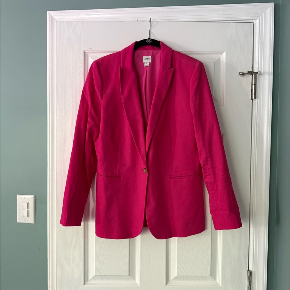 J. Crew Bright Hot Pink Single-Button Blazer